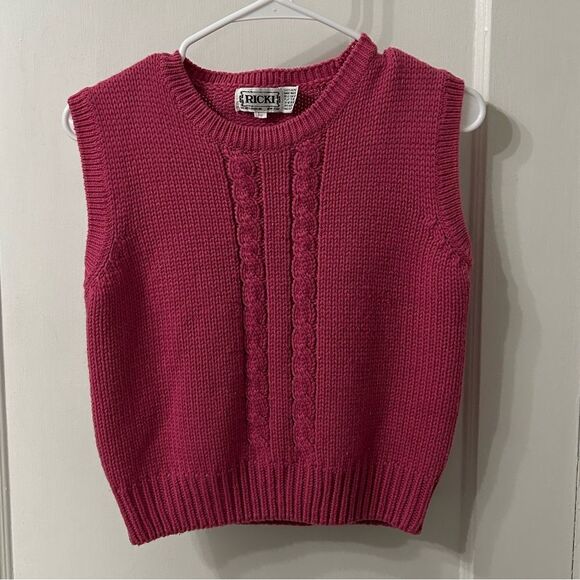 Vintage Women's Pink Sweater Vest - Picture 1 of 3
